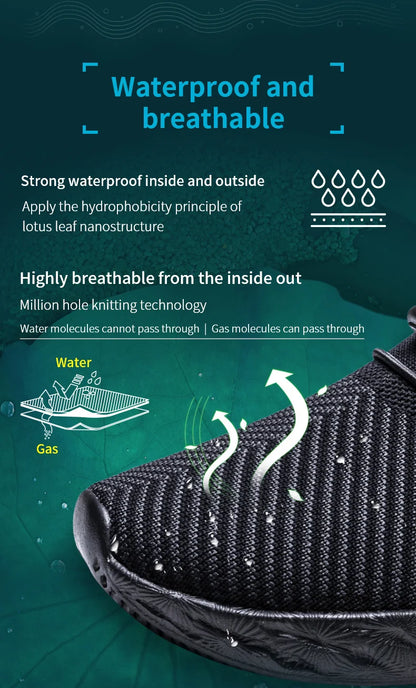 New Black Running Shoes for Men Waterproof Breathable Training Sneakers Male Outdoor Anti-Slip Trekking Sports Shoes