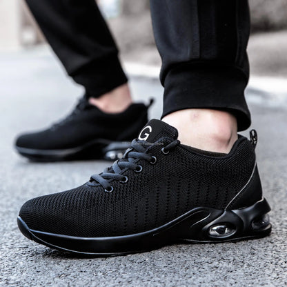 Air Cushion Work Safety Shoes For Men Women Breathable Work Sneakers Steel Toe Work Shoes Anti-puncture Safety Protective Shoes