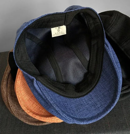 Big Size Summer Linen Solid Newsboy Caps Men and Women Painter Beret Hats Adult Casual Ventilate Sunprotection Advancing Hat