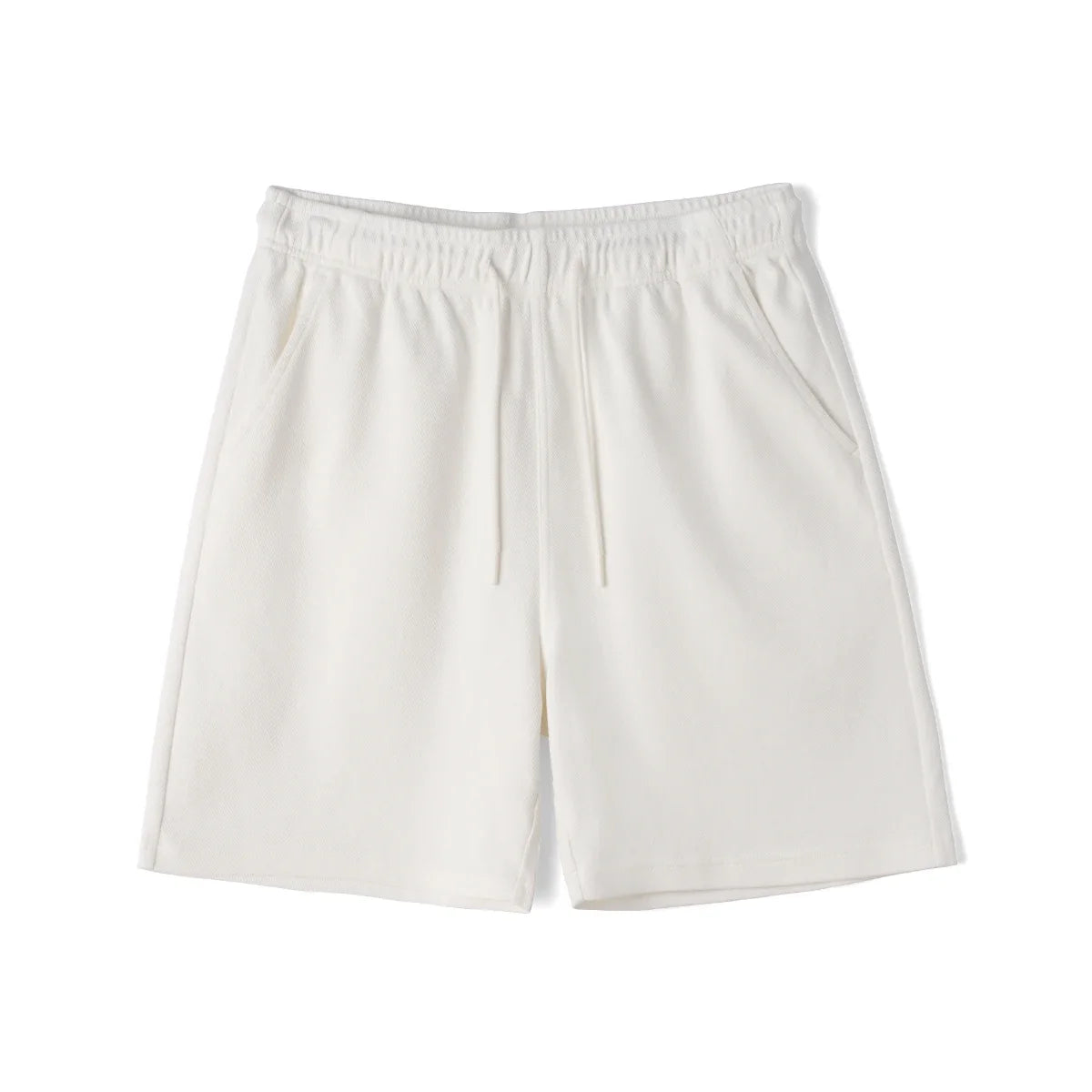 2026 Summer New 340g Twill Knit Men Shorts Casual Loose Fit Sweatpants Shorts Solid Color Breathable Jogger Shorts