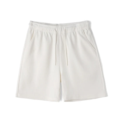 2026 Summer New 340g Twill Knit Men Shorts Casual Loose Fit Sweatpants Shorts Solid Color Breathable Jogger Shorts