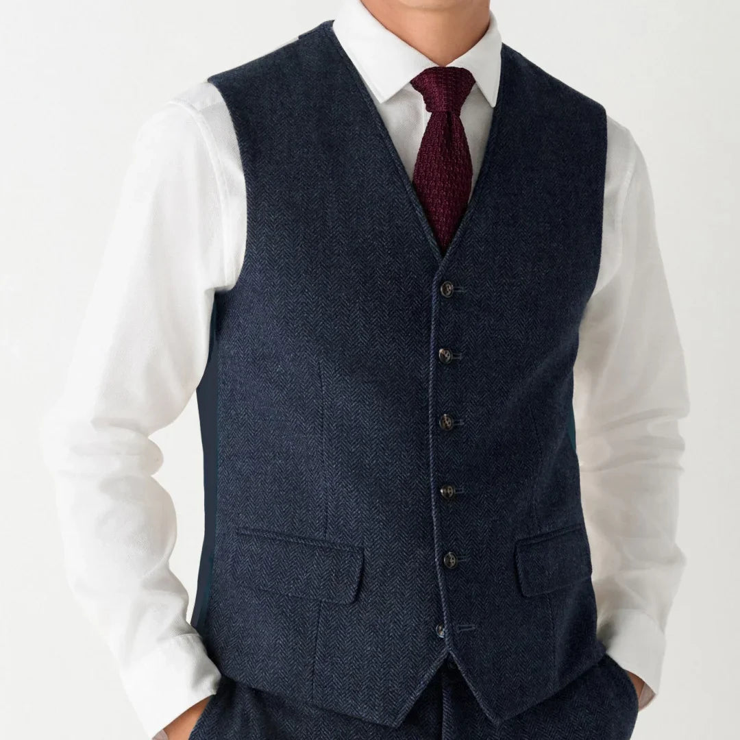 Men Vest Coffee Herringbone Single Button V Neck Waistcoat For Wedding Banquet Office Business Work Daily Casual Men Suit Vest