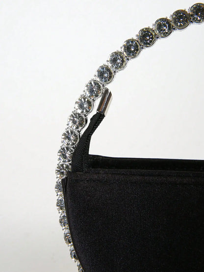 Elegant Rhinestone Novelty Bag, Classic Banquet Clutch Purse, Women's Formal Evening Handbag For Party Wedding