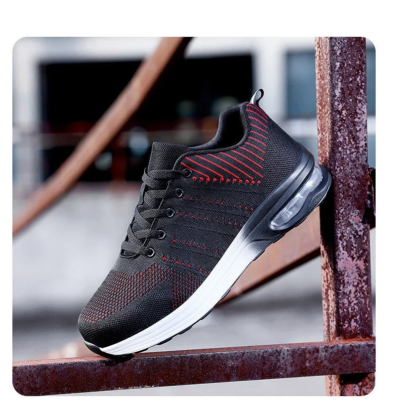 Lightweight Safety Shoes Women Men Air Cushion Work Sneakers Steel Toe Shoes Construction Safety Boots Anti-smash Work Shoes
