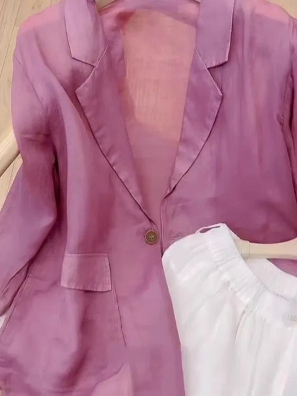 Elegant Casual Women's Suit Jacket 2026 New Shirt Unique High-End Sun Protection Beautiful Top Slimming Pure Color Button up