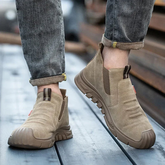 Fashipn 2026 Work Sneakers Men Indestructible Steel Toe Work Shoes Safety Boots For Men Anti-puncture Electric Welding Shoes