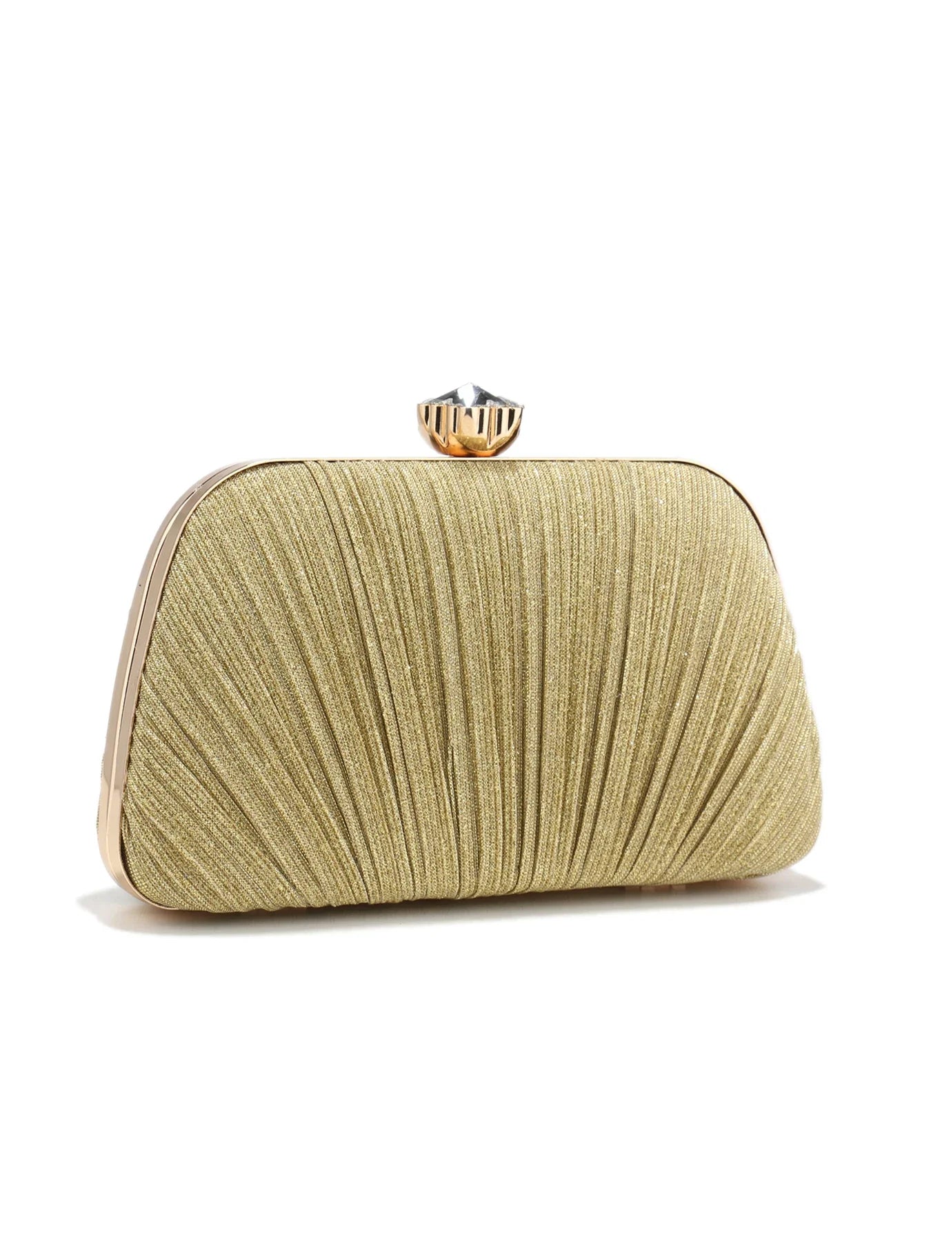 Ruched Fashion Lady Clutch Bags Decorated Fashion Sequin Luxury Evening Bags Rhinestones Metal Chain Handbags Banquet Glamorous