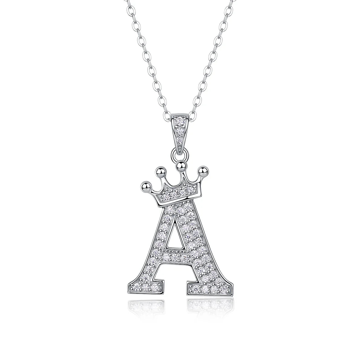 925 Silver Initial Necklace Sparkling Full Moissanite Diamond Pendant Charm Necklaces for Women Letter Name Choker Jewelry Gift