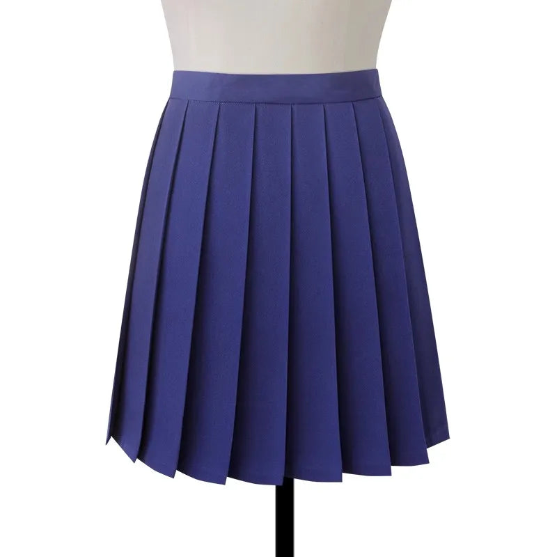 Women High Waist Pleated Midi Skirt Y2k Summer Knee-length Preppy Style Harajuku  Hot Street School Cosplay Casual Female Faldas
