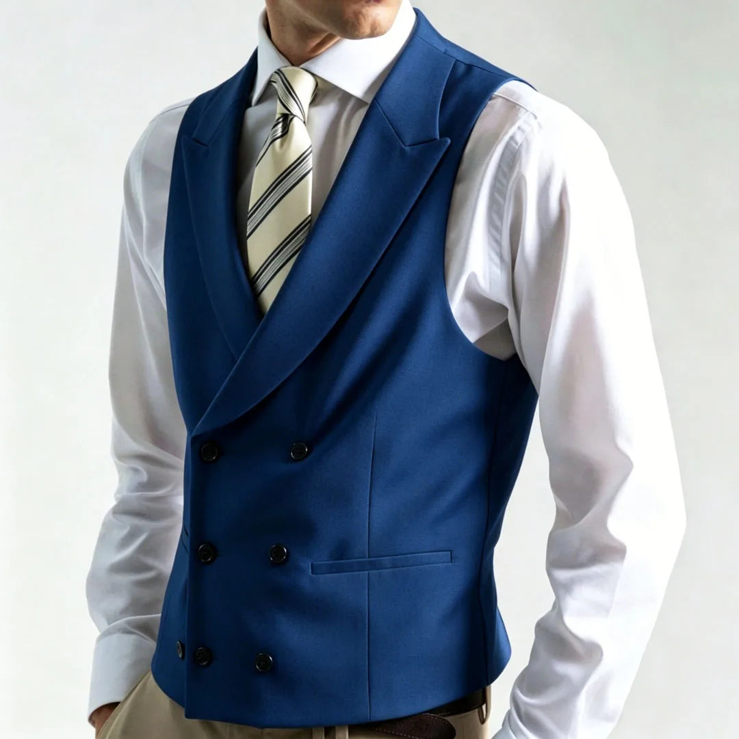 Men Vest Ivory Double Button With Lapel Waistcoat For Wedding Banquet Party Business Work Office Casual Daily Men Suit Vest