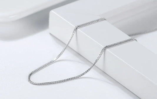 925 Sterling Silver Italian Handmade 1.2/1.6/2.0mm Chopin Chain Necklace for Women Fashion Basic Neck Chain Jewelry SC53