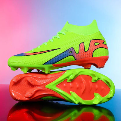 New Men Football Boots Cleats High-top Sneakers High-quality Non-Slip Indoor Soccer Shoes Futsal Grass Match Hot-selling Outdoor