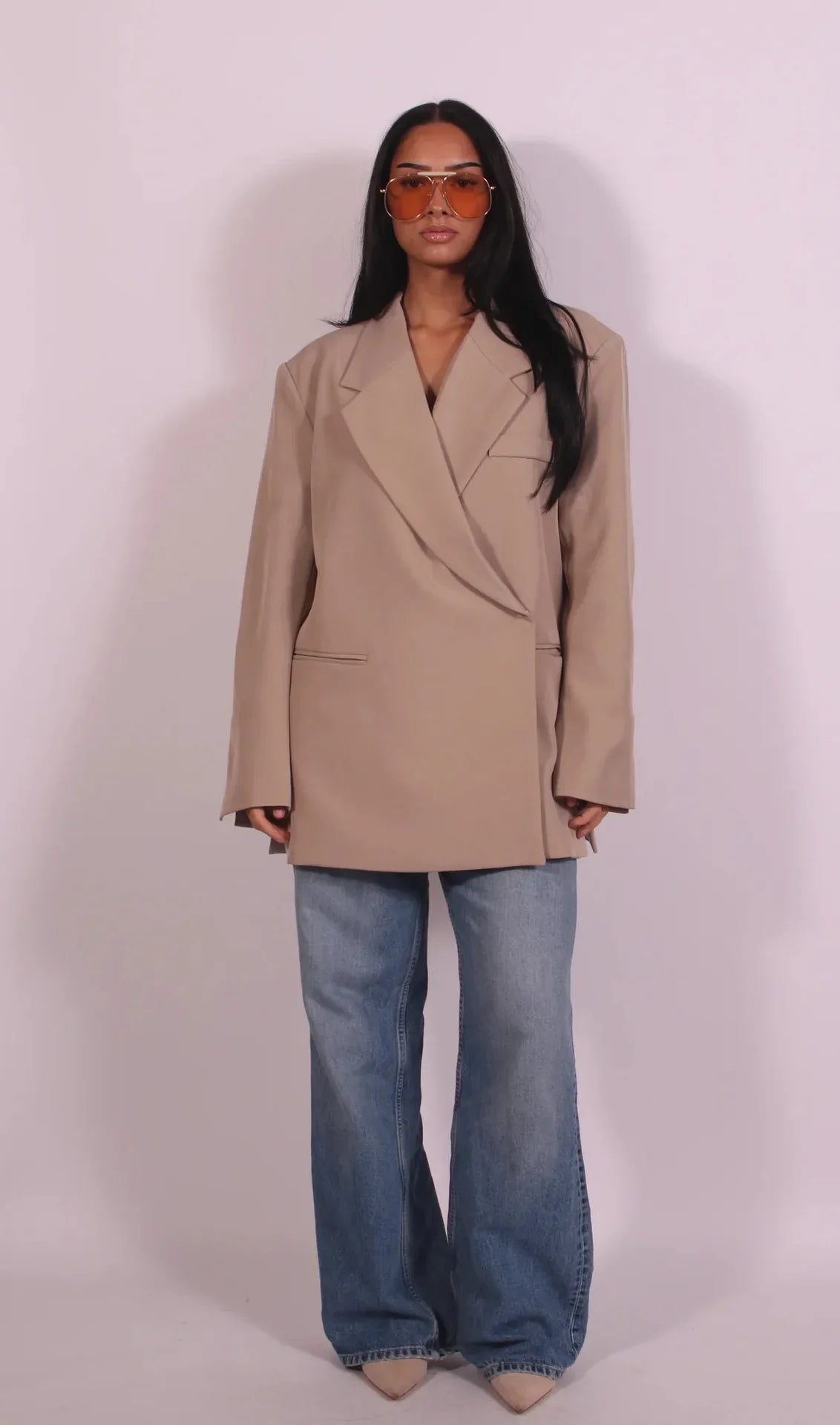 Ladies Loose Blazer Suit Solid Casual Turn Down Collar One Button Coat High Waist Shorts 2026 Summer Autumn Formal New Outfits
