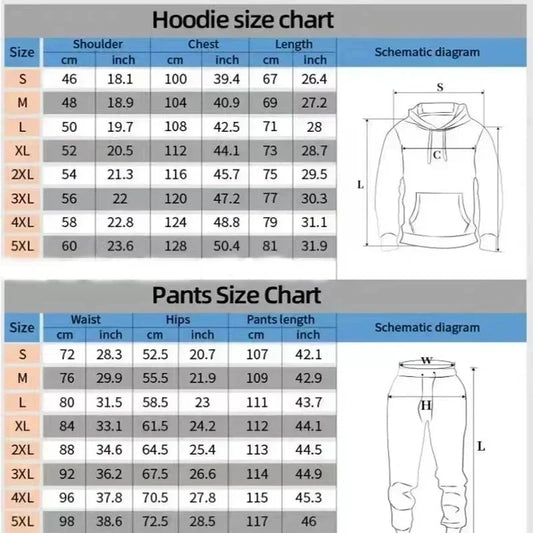 Vintage Men's Hooded Hoodies 3D Printed Battle Animal Pattern Sweatshirt Drawstring Sport Long Sleeve Tops Casual Men's Set