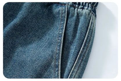 Bermuda Men's Denim Shorts Summer New Fashion Loose Jeans Casual Vintage Drawstring Cargo Short Pants Male Streetwear