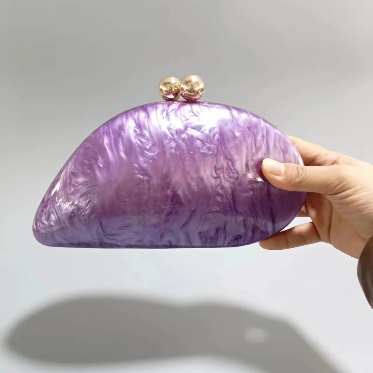 shell shape clutch bag women designer evening party cute purse new green gold purple ivory handbag High Quality