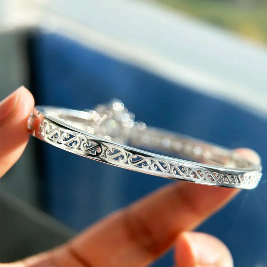 Bracelets ouverts de luxe en moissanite, argent sterling 925, diamants de laboratoire certifiés GRA, pour femmes, cadeaux de bijoux fins de fête