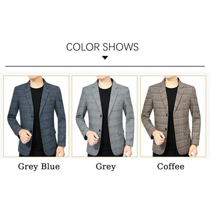 Brand 2026 Spring Stripe Suits Men 2 Button Autumn Business Elegant Man Jacket  Fashion New in Suits Blazers Men