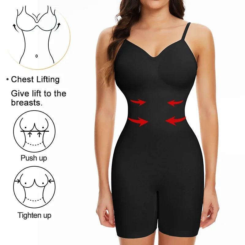 Sexy Backless Bodysuits Full Body Shaper Tummy Control Waist Trainer Slimming Sheath Butt Lifter Push Up Thigh Slimmer Shapewear