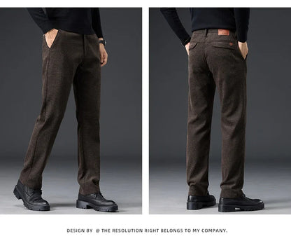 Men's Slim Fit Chenille Long Pants Advanced Business Casual Trousers Trend Autumn Comfortable Daily Wear Male Clothing