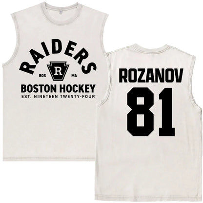 Vintage Washed Heated Rivalry Ilya Rozanov 81 Boston Raiders Tshirt Men Shane Hollander 24 Montreal Metros 100% Cotton Tees Tops