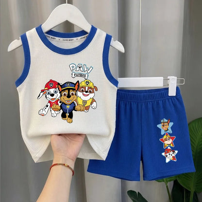 Summer Kids Clothes Sets Boys Sport Vest Shorts Two Piece Suit Girls Fashion Outfits Children's Breathable Sleeveless Tops Set