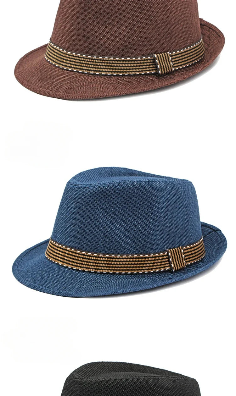 Middle-aged and Elderly MenHats Retro Jazz Hats Fashion Beach Hats Sun Visor Hat Women in Summer.