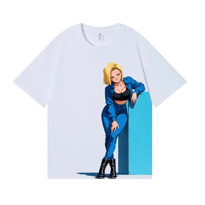 Dragon Ball Android 18 Japanese Style Classic Tee High-quality Streetwear Men's Clothing Women Clothing 2026 Summer New T Shirt