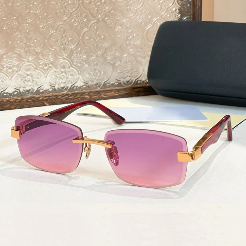 Fashion Street Rectangle Sunglasses 129 Alloy Germany Trendy Top Quality Original Design Classical Irregular Acetate UV400 Men