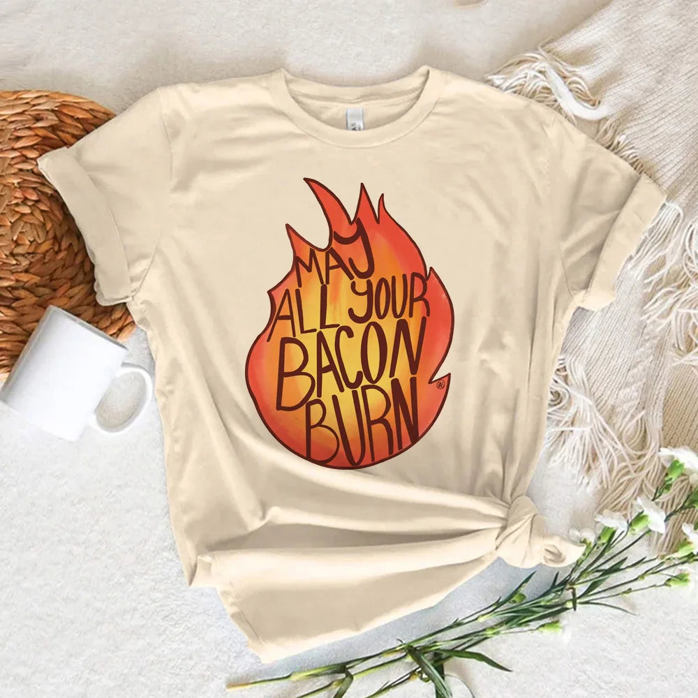 Calcifer top women designer summer harajuku t shirt girl Japanese manga clothing