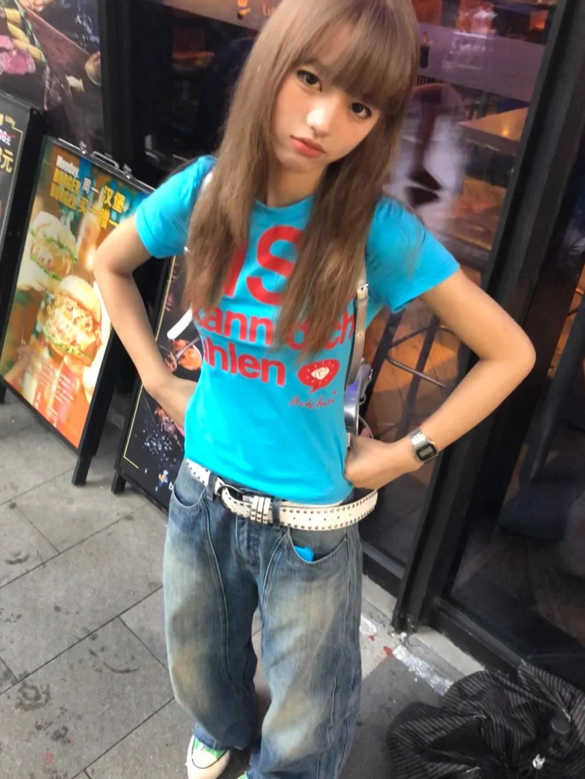 Karrram Japanese Y2k Letter Print T-shirt Trashy 2000s Style Crop Top Vintage Harajuku Short Sleeve Tee Shirt American Retro 90s