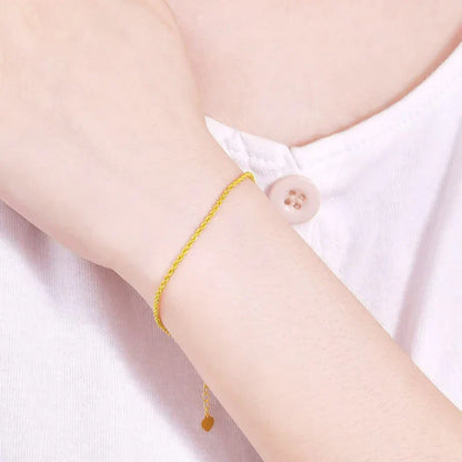 Authentic Real 18K Gold AU750 Twisted Bracelet Exquisite Delicate Gift Classic Present For Women Adjustable Fine Jewelry