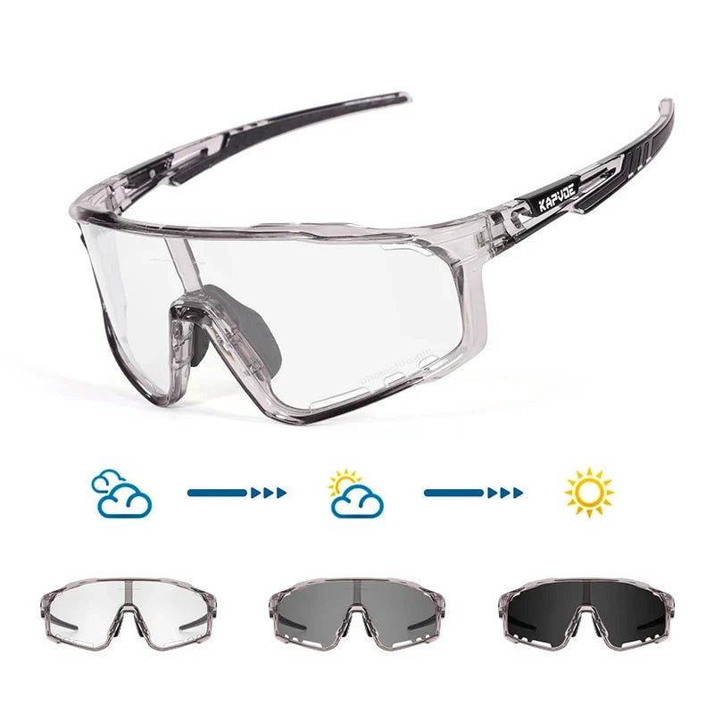 Color Photochromic Cycling Glasses MTB Sunglasses for Men Women Sport Speed Mountain Bike Bicycle Cycl Eyewear Goggle