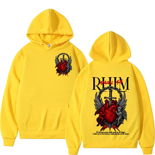 Rapper Anuel AA Rhlm 2 Album Tour Graphic Hoodies Men's Clothing Oversized Hip Hop Gothic Long Sleeve Hoodie Comfort Sweatshirts