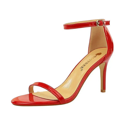 Women Gladiator Stiletto Classic Ankle Strap Holiday Beach Sandals Lady Fashion Suede 8cm 11cm High Heels Sexy Red Brown Sandles