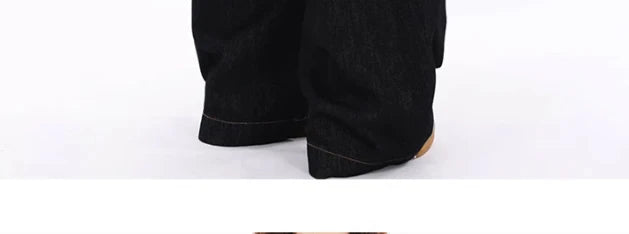 American Retro Deconstructed Bla Knife  Jeans Women's Loose Silhouette Wide Leg Floor Length Trousers Casual High Waist...