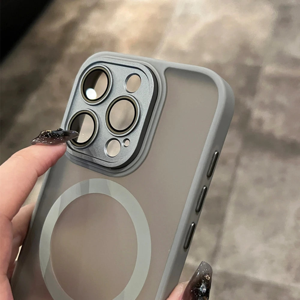Matte For Magsafe Magnetic Case For iPhone 16 15 Pro Max 14 13 12 11 Frosted Translucent Wireless Charge Shockproof Bumper Cover