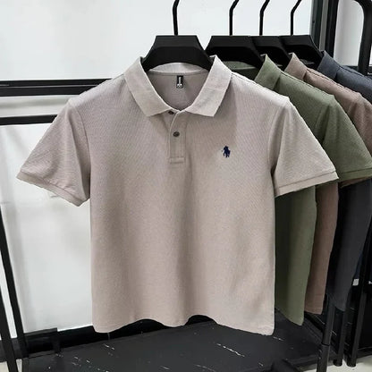 100% pure cotton fashionable personalized men's classic pony embroidered comfortable polo shirt summer new casual short sleeve