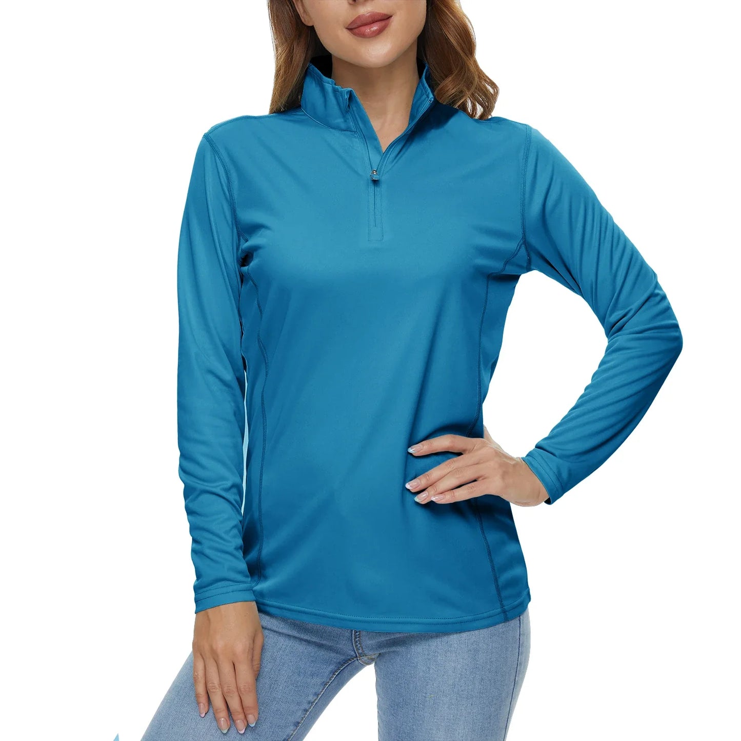 UPF50+ Quick Dry Long Sleeve Performance T-Shirts Womens Sun Protection Running Hiking Fishing Tee Shirts Tops Outdoor