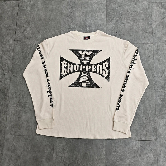 Yao Fashion Waffle Fabric Loose Long Sleeve Tops Sanskrit Logo Streetwear Y2k Casual Oversize Vintage Retro Men T Shirt For Men