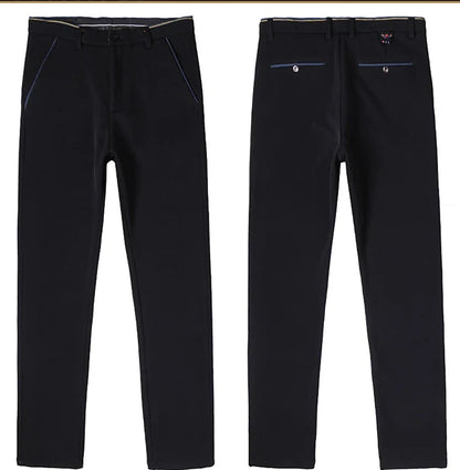2025 Winter New Thickened Straight Slim Warm Business Casual Office Male Velvet Trousers Classic Men's Fleece Casual Pants