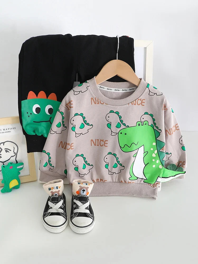 New Spring Autumn Baby Girl Clothes Boys Outfits Children Cartoon T-Shirt Pants 2Pcs/Sets Toddler Casual Costume Kids Tracksuits