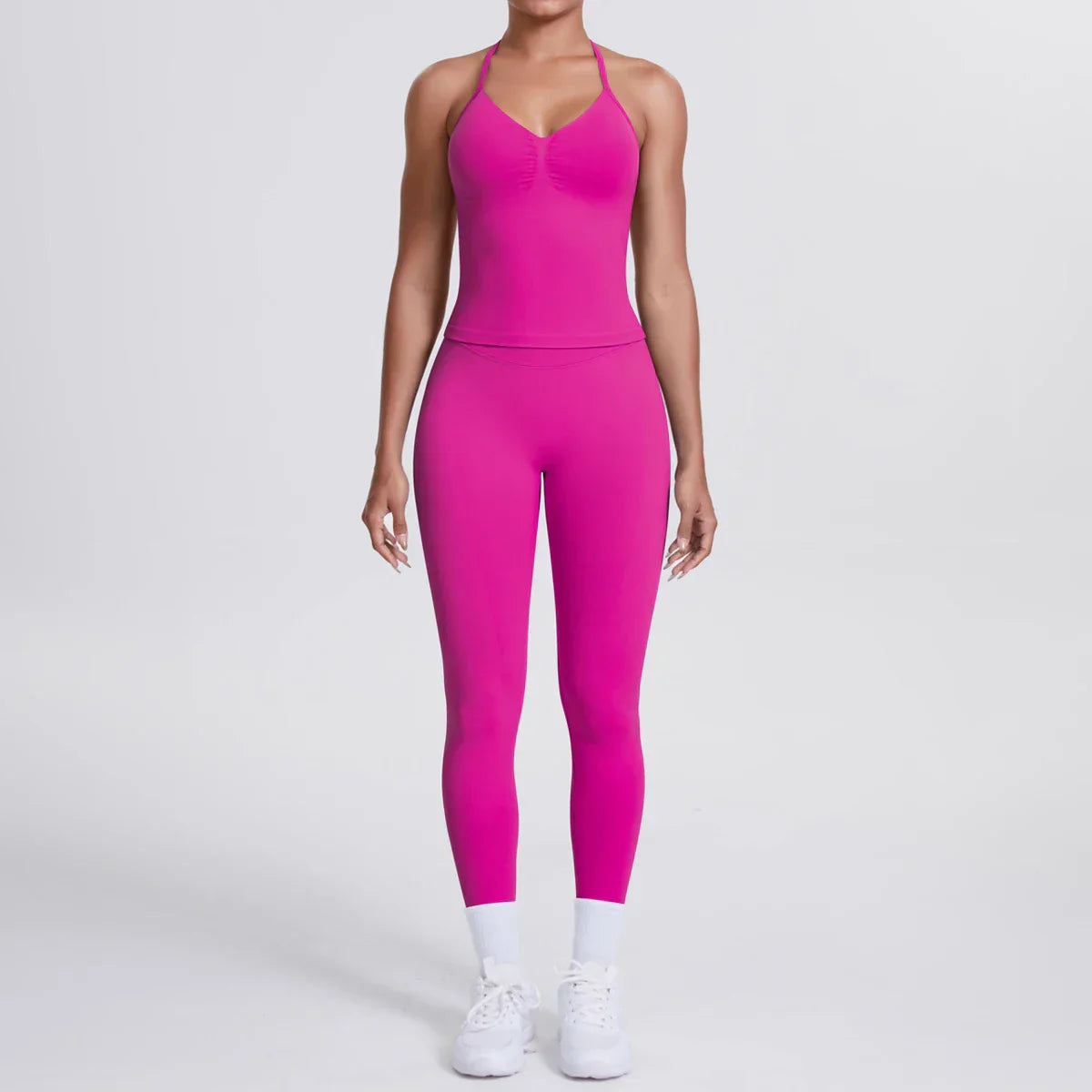 2 Piece Yoga Clothes Women Tracksuit Athletic Wear Pilates Fitness Suit Gym Workout Push Up Clothes Sports Bra Leggings Suit