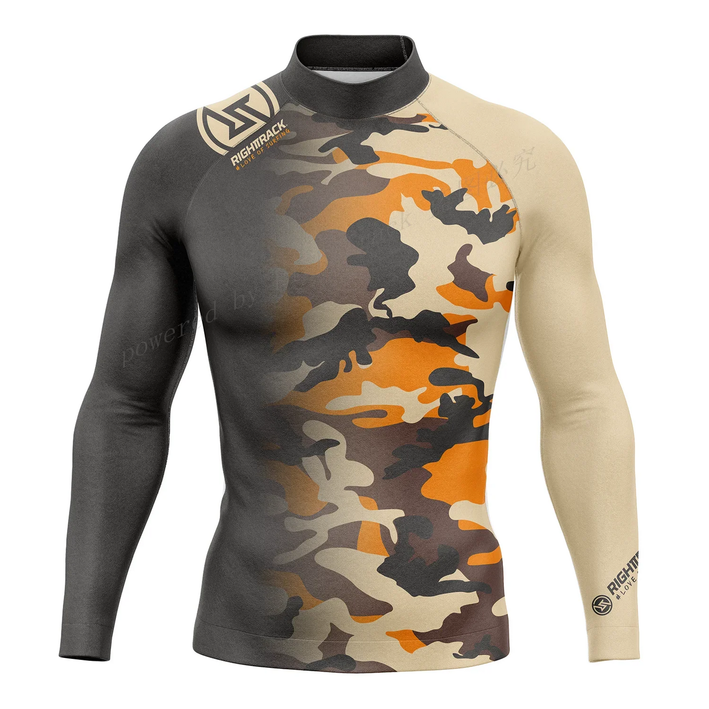 RightTrack Men's Rashguard Snorkeling UV Camouflage Long Sleeve Surfing T-Shirt Swimwear UPF Diving Sunscreen Beachwear