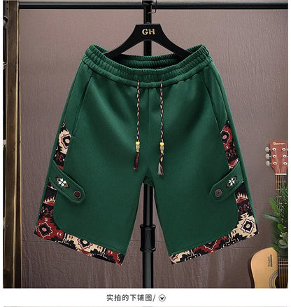 2025 Trendy Summer Embroidery Shorts Men Streetwear Hip Hop Straight Leg Short Pants Casual Sports Five-Point Pants male