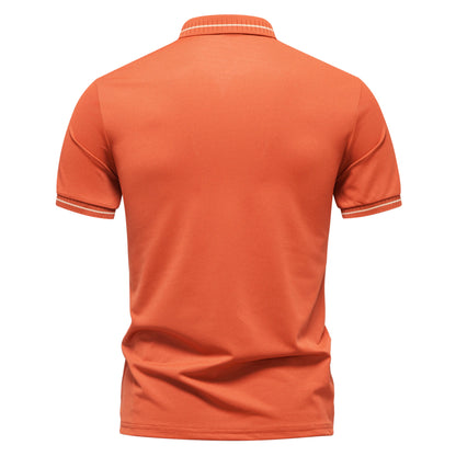 New men's T-shirt classic short sleeved polo shirt summer top casual T-shirt button collar oversized casual polo shirt