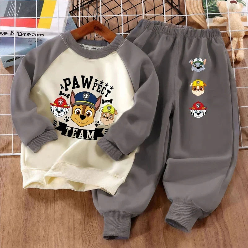 Print Boys Spliced Sweatshirts 2-piece Sets Kids O Neck Hoodies and Pant 2pcs Set Kids Sport Clothes Suit Spring Fall