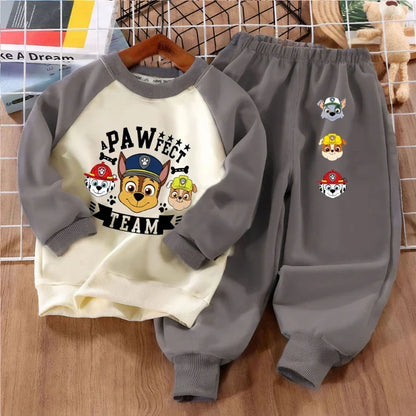 Print Boys Spliced Sweatshirts 2-piece Sets Kids O Neck Hoodies and Pant 2pcs Set Kids Sport Clothes Suit Spring Fall