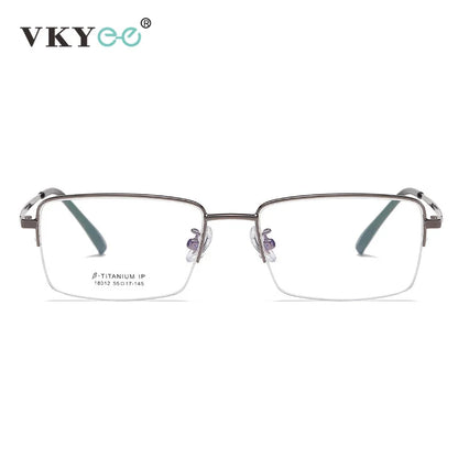 Simple New Retro Ultra-light Titanium Eyeglass Frames Men's Anti-blue Light Glasses Can Be Customized Prescription 18012