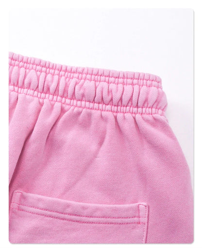 Fashion Summer Men 420gsm Washed Cotton Shorts Retro Unisex High Street Terry Knee Length Short Pants Streetwears HY0845